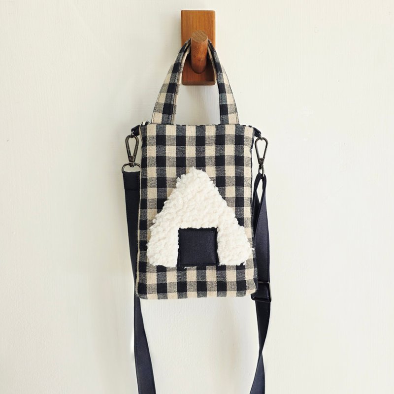 暖暖饭团手机斜背包 - 侧背包/斜挎包 - 棉．麻 黑色