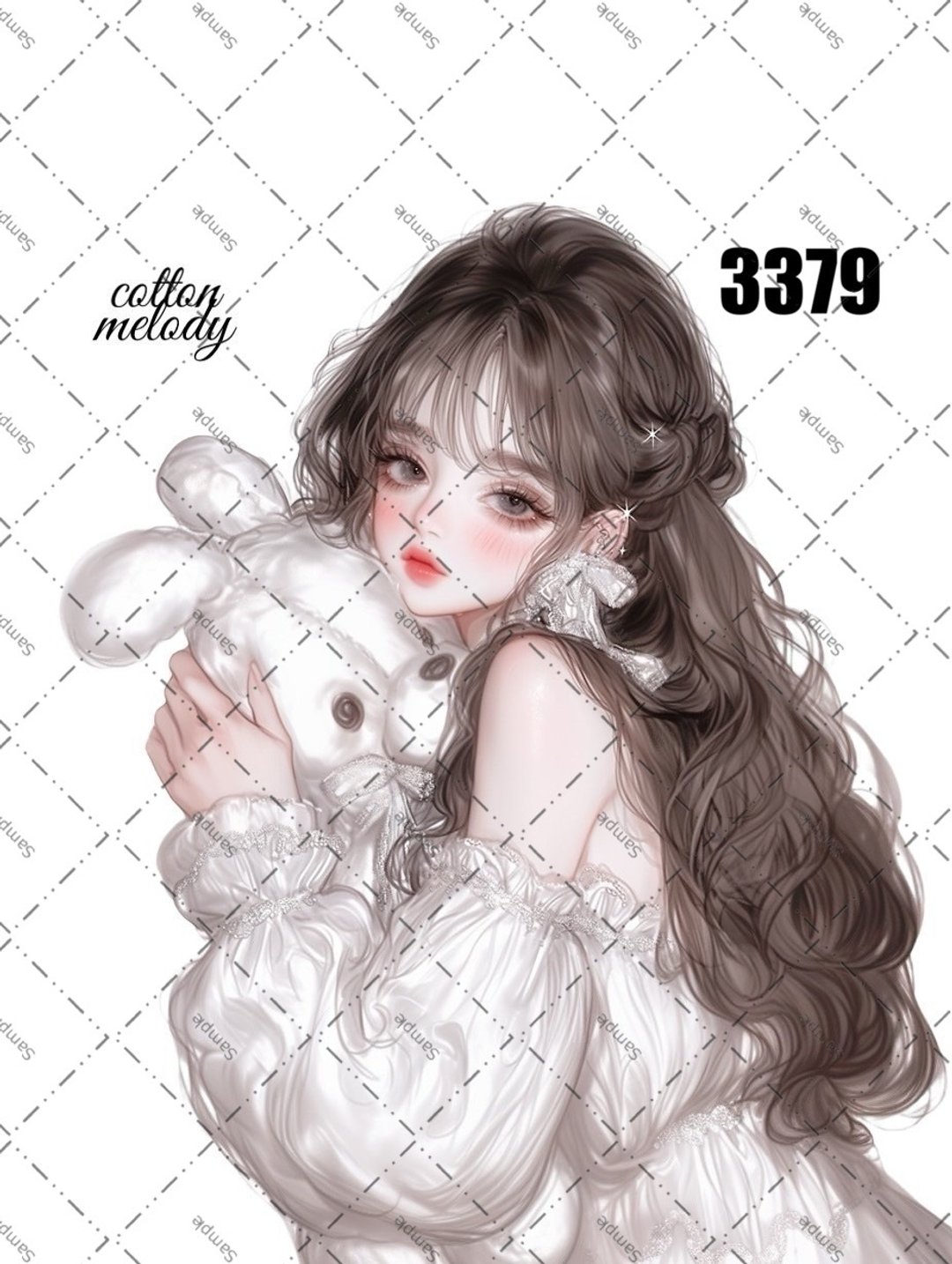 original sticker no.3379 人物贴纸 原创贴纸 原创人物贴纸 装饰贴纸 cotton melody - 贴纸 - 纸 