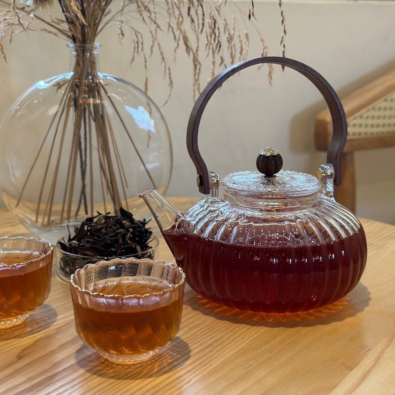 酽韵逸品【俏皮南瓜木柄玻璃壶】(现货+预购) - 茶具/茶杯 - 玻璃 透明