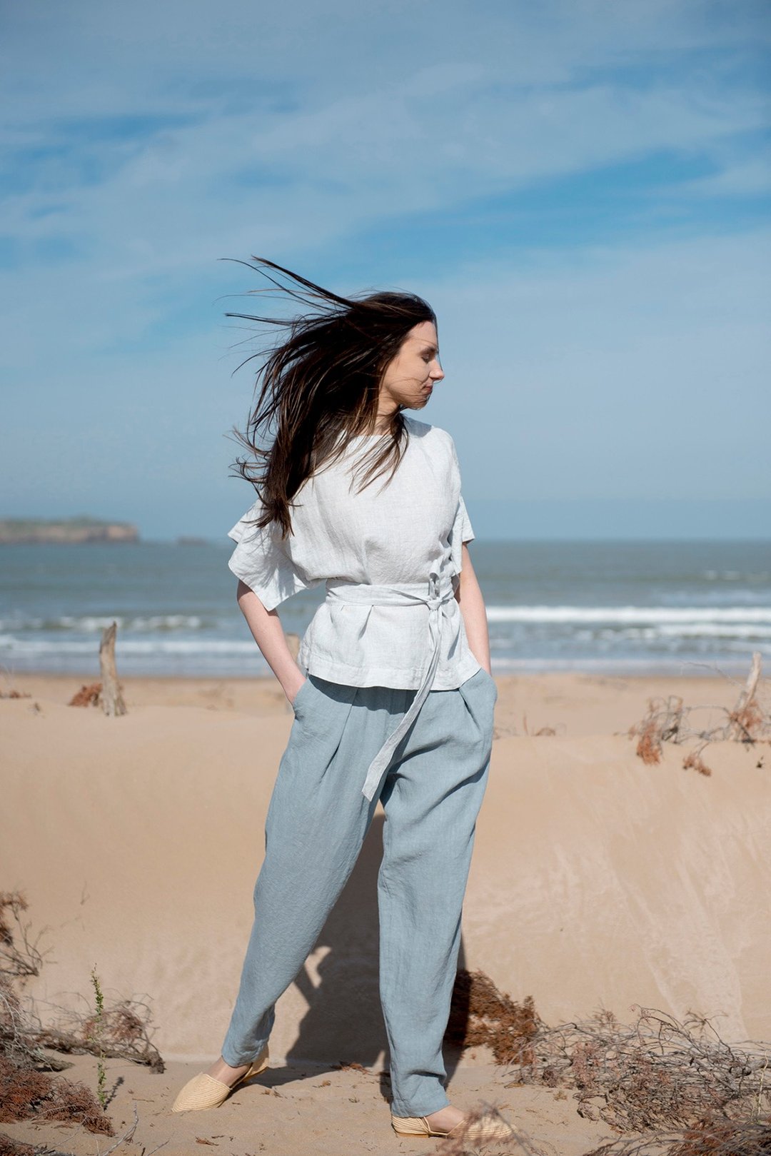 Linen Pants Motumo 16K5 - 女装长裤 - 亚麻 