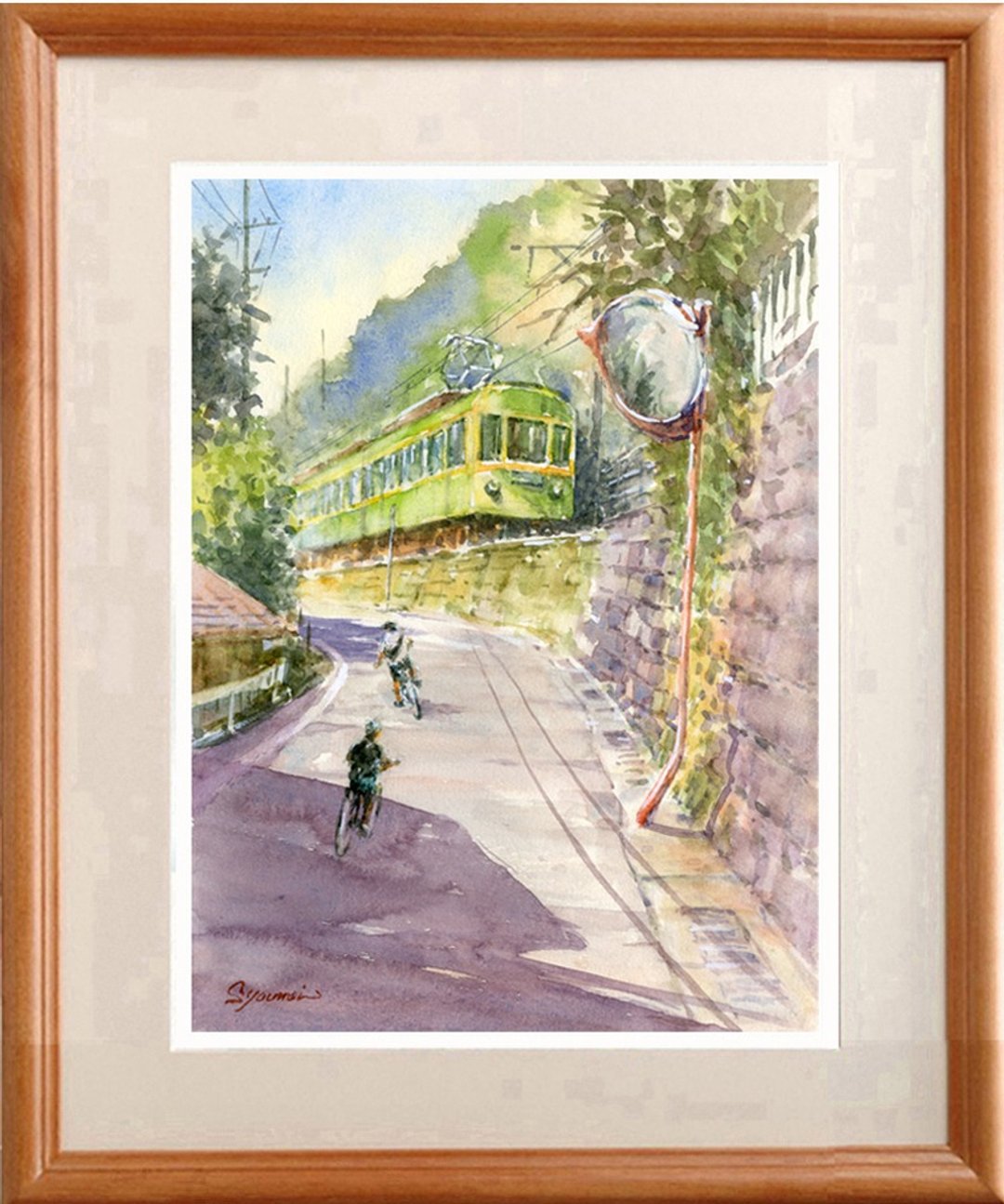 Original watercolor painting Enoden came 3 - 海报/装饰画/版画 - 纸 绿色