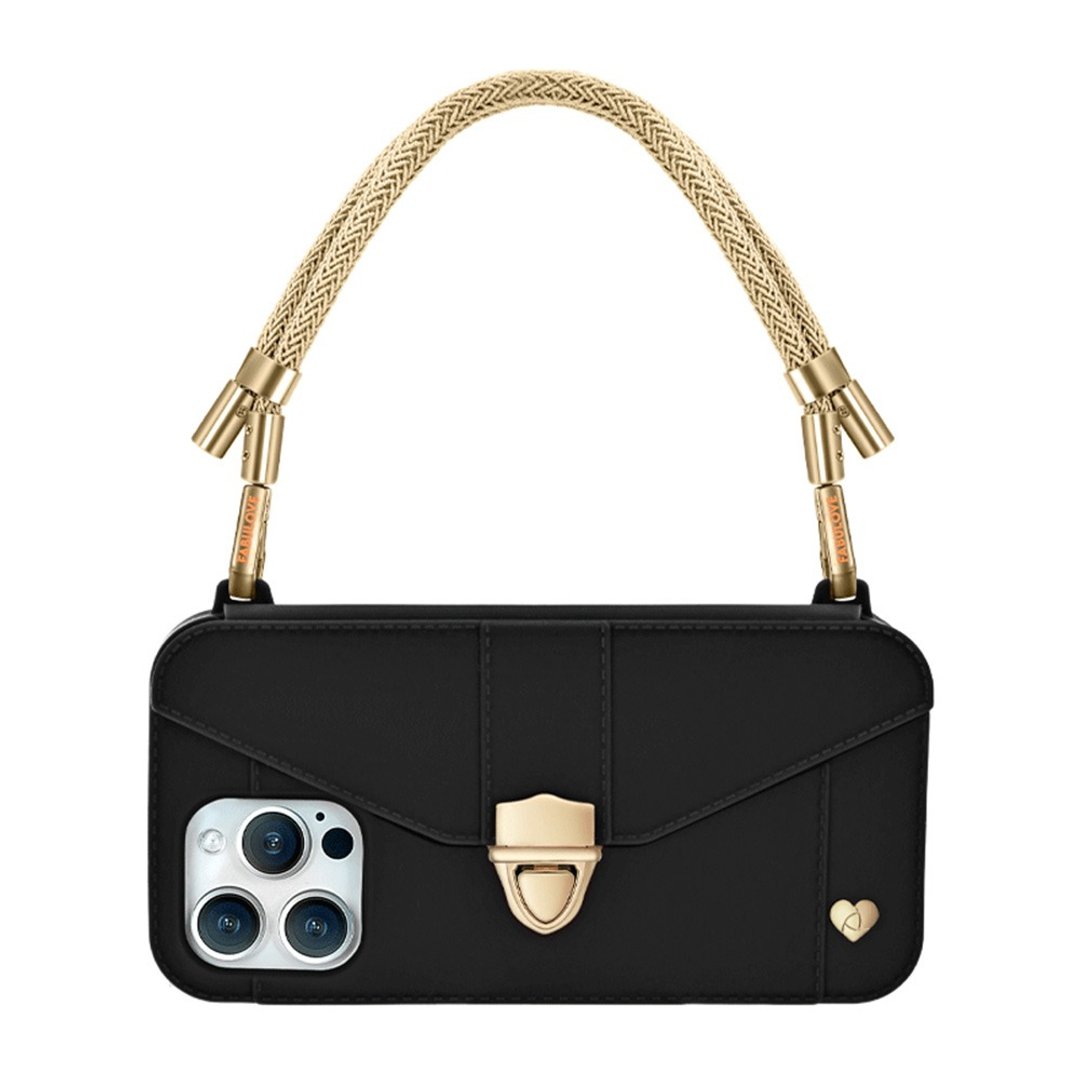 香港设计手机包-Aura【Golden Strap + Black Pursecase】 - 手机壳/手机套 - 环保材料 黑色