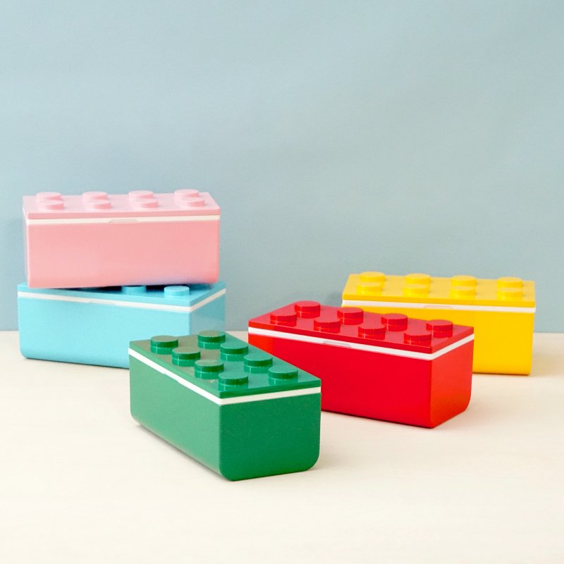 P:BLOCK 单层便当盒 500ml 附筷子 微波炉适用 洗碗机适用 日本 - 便当盒/饭盒 - 塑料 多色