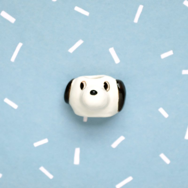 狗狗小花器 / 牙刷架 / 笔座 - 花瓶/陶器 - 陶 蓝色