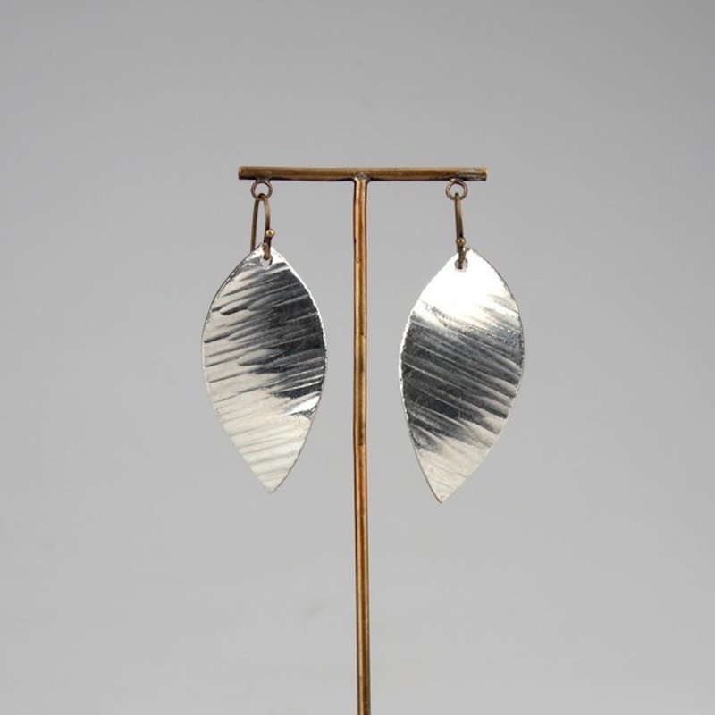 叶片耳环 - 飞舞 - 耳环/耳夹 - 其他金属 银色