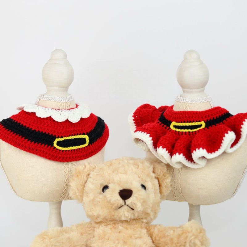 Holla 圣诞节宠物毛毯项圈 - Santy Santa - 项圈/牵绳 - 其他材质 红色