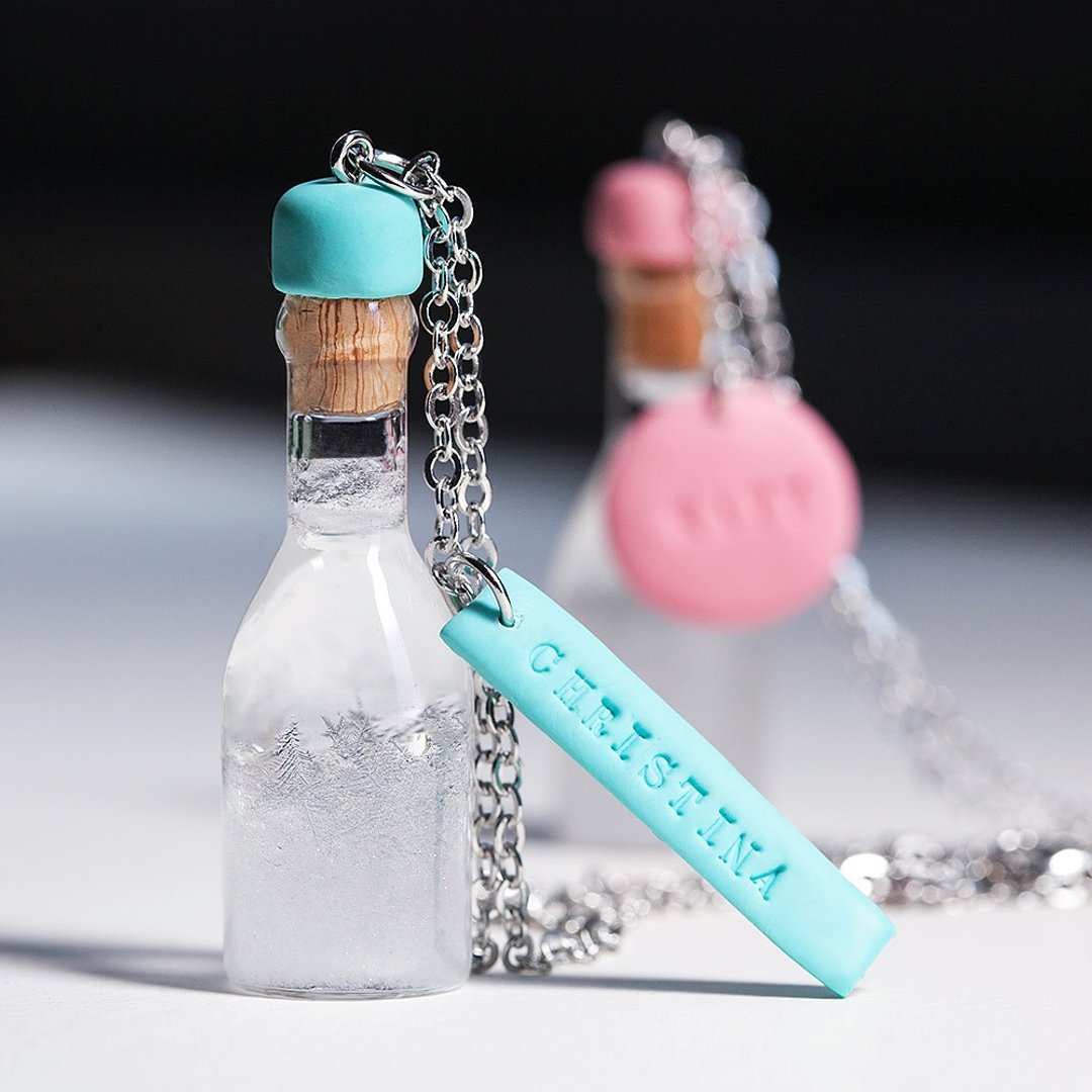 定制化 刻字吊牌 天气瓶 / 风暴瓶项链 - Storm Glass Pendant - 项链 - 玻璃 多色