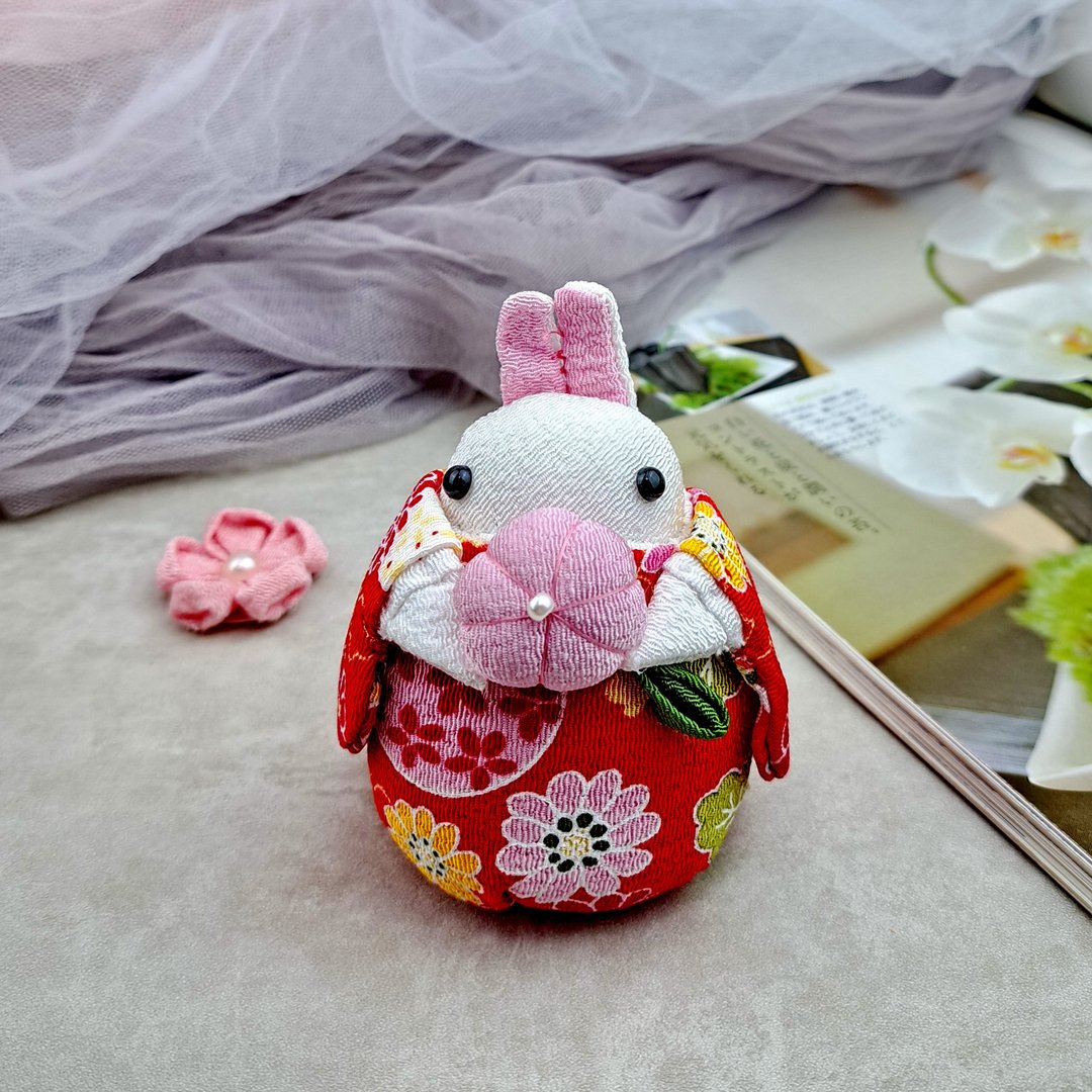 【妈妈自家制和风福兔系列】家居装饰 摆设 礼物 (大号) Large-D - 玩偶/公仔 - 丝．绢 紫色