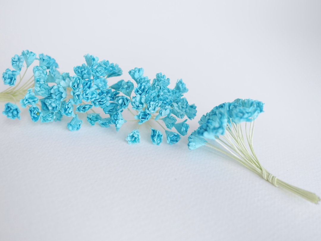 纸花，DIY 100 片满天星花粉 100 片，0.8 厘米。水色 - 其他 - 纸 蓝色