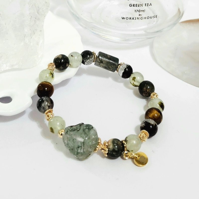 绿幽灵龙龟设计手链/助事业运、增强气运之水晶 - 手链/手环 - 水晶 绿色