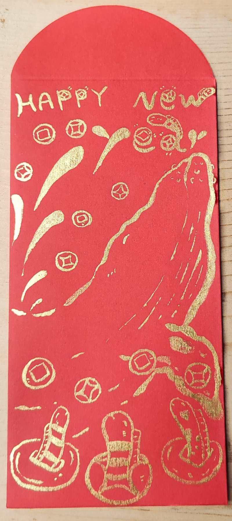 红包袋 / 红包 纯手绘金色红包袋－海洋 - 红包/春联 - 纸 红色