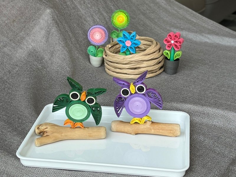 疗愈小物猫头鹰/ Q版猫头鹰 /衍纸猫头鹰/ 值得收藏的珍品 - 摆饰 - 纸 