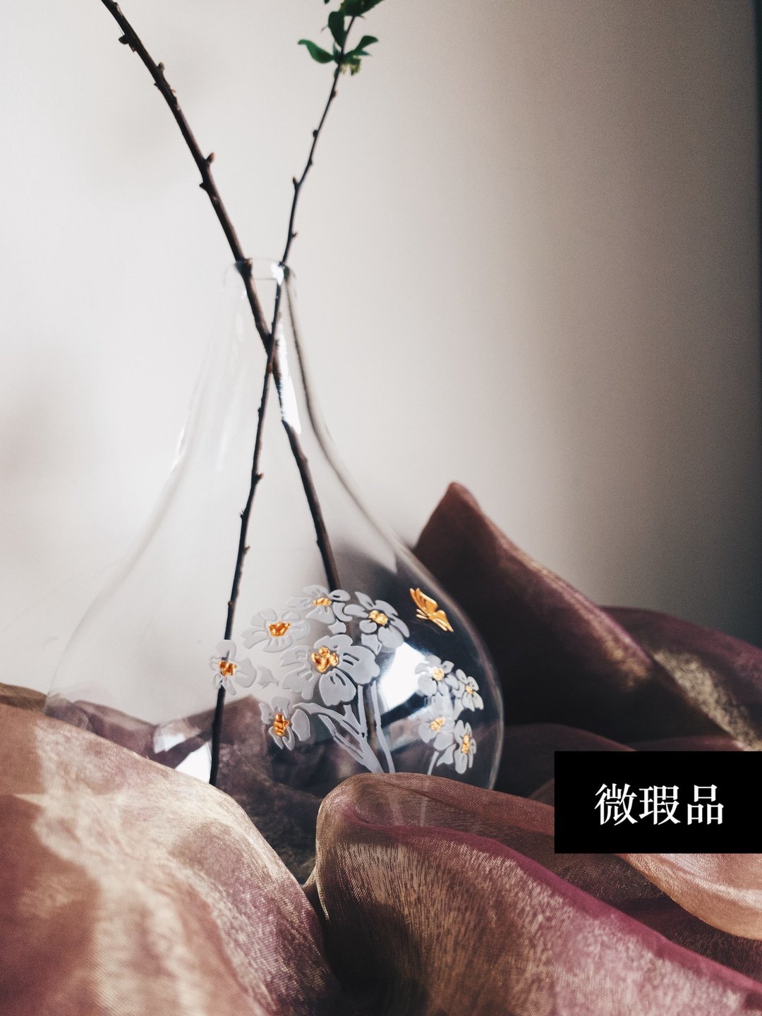 【福袋】惜物计划微瑕品 外交部选礼 维纳斯的治愈手工大花器 - 花瓶/陶器 - 玻璃 金色