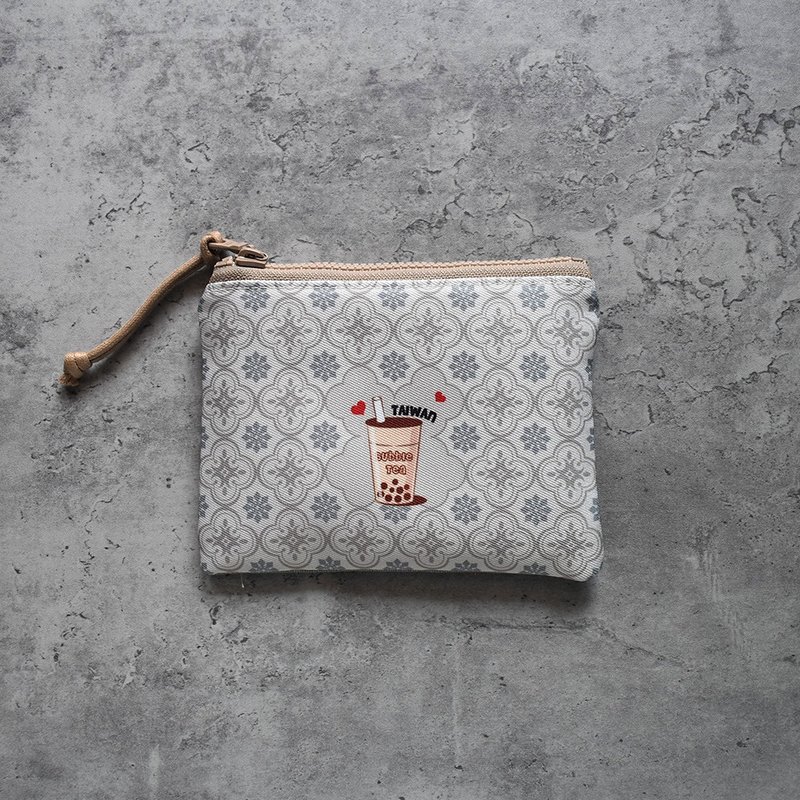 【桐鹿】海棠台湾 零钱袋_珍珠奶茶(典雅) - 零钱包 - 聚酯纤维 灰色