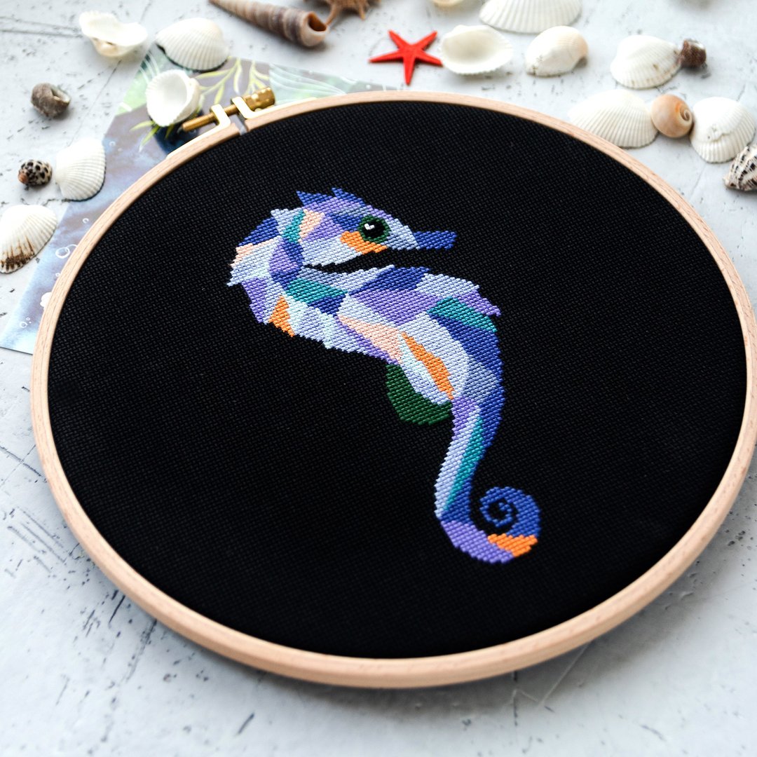 Seahorse Cross Stitch PDF Pattern 十字繡 - 编织/刺绣/羊毛毡/裁缝 - 其他材质 