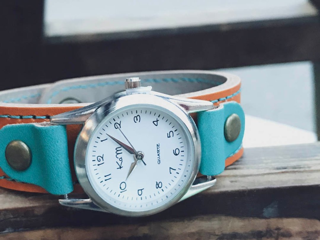 STITCH A watch that you want to wear every day Stitch Run Watch Unisex OK SRW-CHT-TA - 女表 - 真皮 橘色