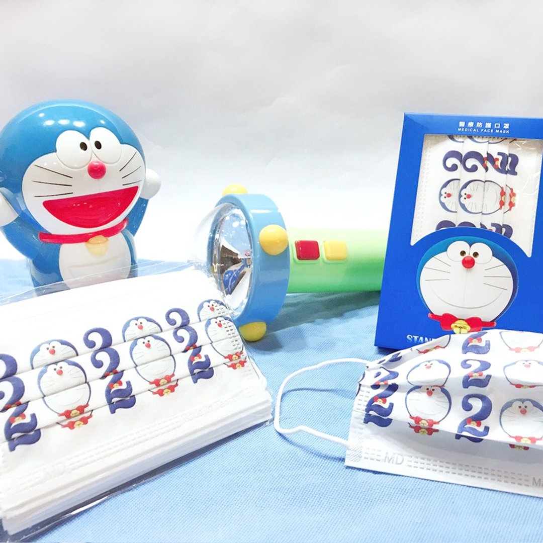【上好生医】Doraemon_经典A_亲子口罩/10入盒装/双钢印 - 口罩 - 其他材质 蓝色