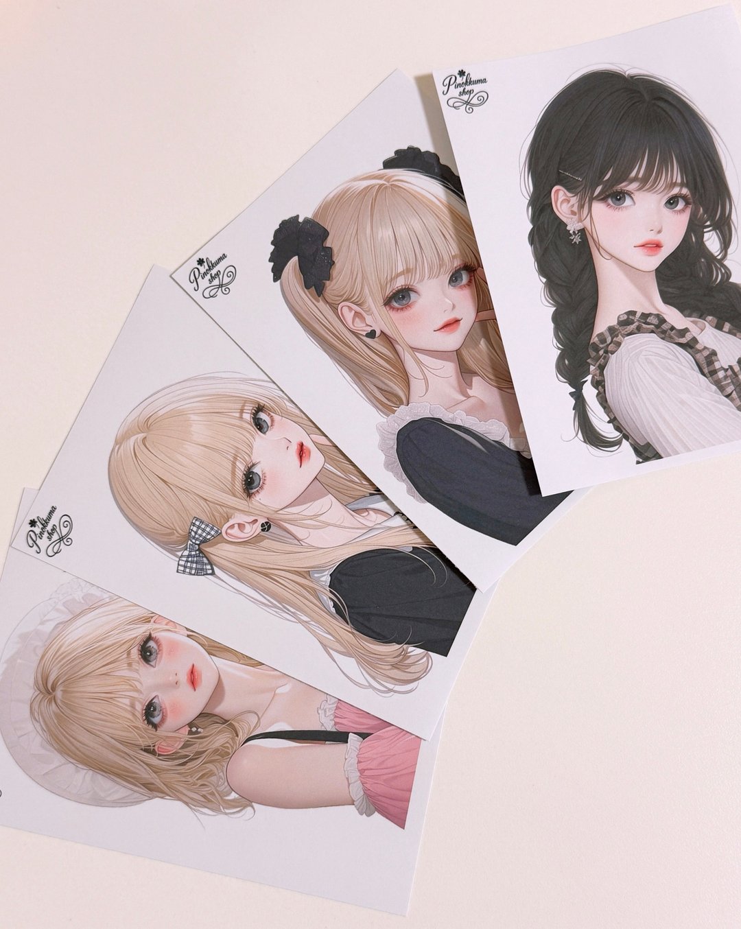 4款 pinokkumashop 人物贴纸 女孩贴纸 拼贴素材 - 贴纸 - 纸 