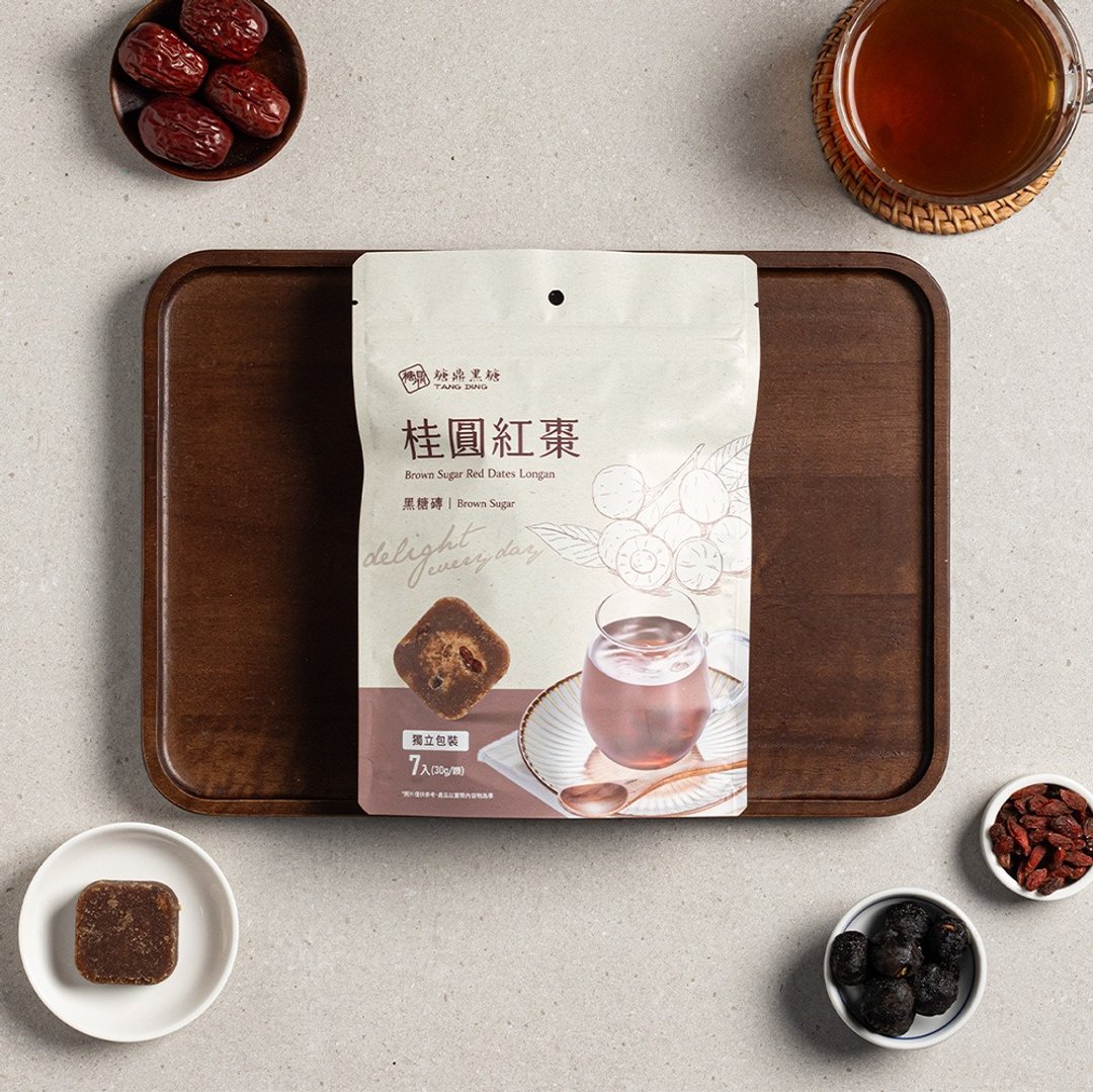 糖鼎  黑糖砖-桂圆红枣- 轻巧包 7入 - 蜂蜜/黑糖 - 其他材质 粉红色