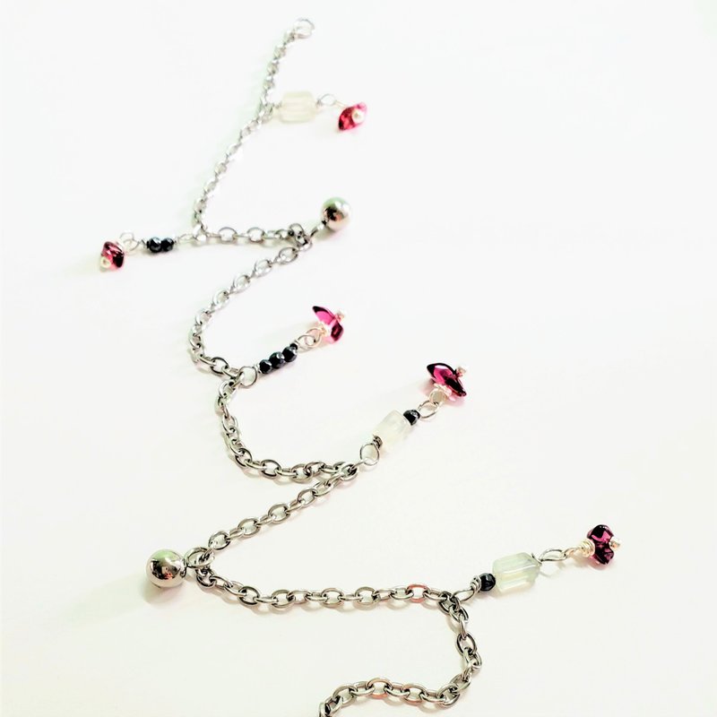 天然彩宝不锈钢脚链 - 脚链/脚环 - 宝石 