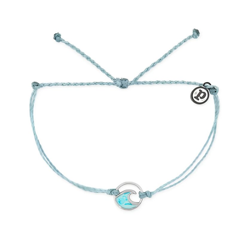 Pura Vida 美国手工 OMBRE 渐层WAVE 烟熏蓝蜡线可调式冲浪手环 - 手链/手环 - 防水材质 蓝色