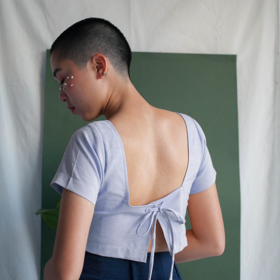 practice 03 ... handmade 100% organic cotton and naturally - dyed - 女装上衣 - 棉 蓝色