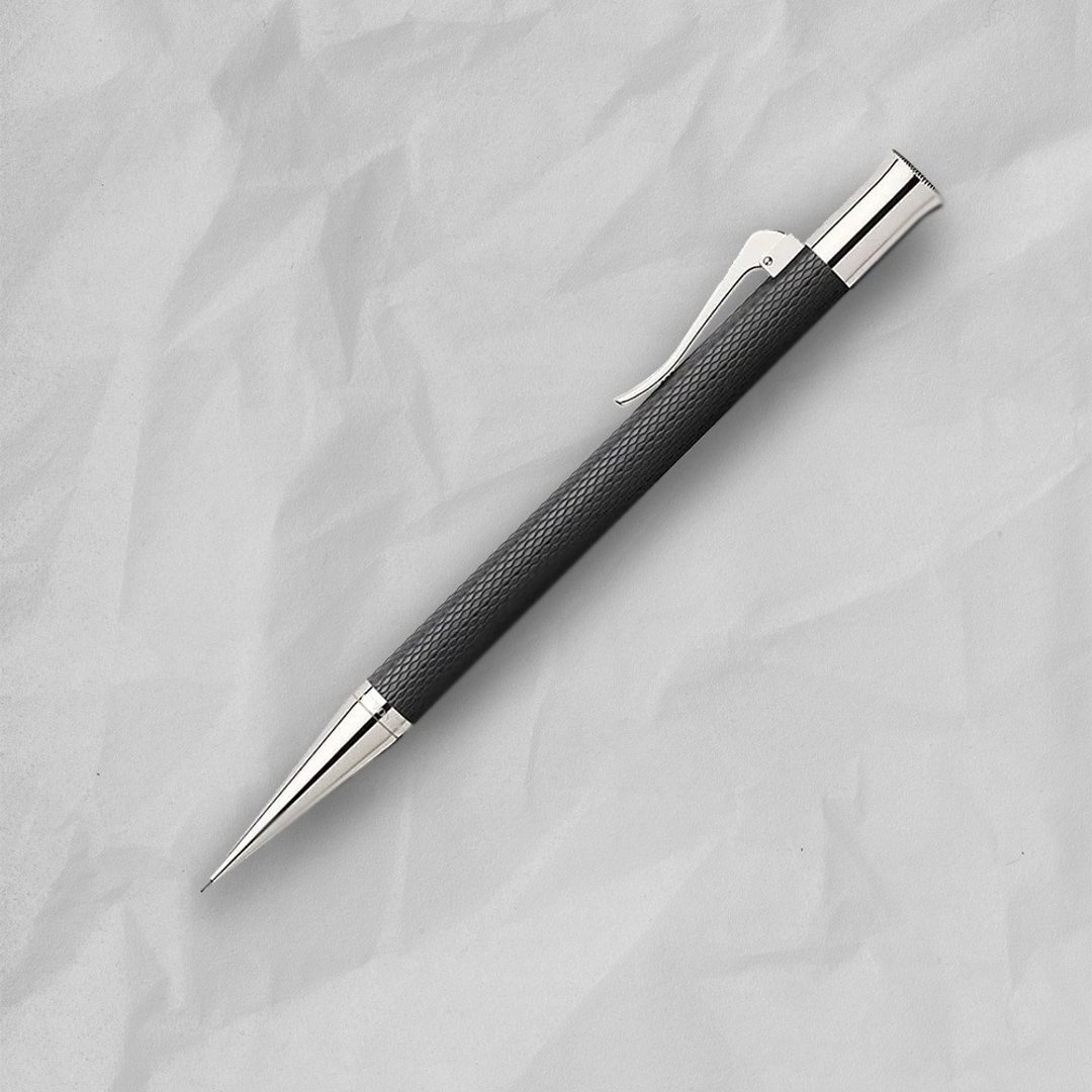 【Graf von Faber-Castell】 绳纹饰 自动铅笔-黑(原厂正货) - 铅笔/自动铅笔 - 树脂 黑色