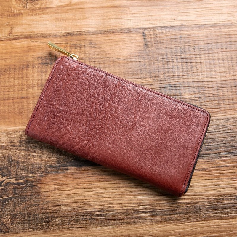 啧啧募资商品 TIDY 枥木  日本制 钱包 长夹 大容量 勃艮第酒红 - 皮夹/钱包 - 真皮 红色