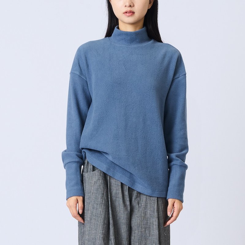 2色可選 發熱德絨材質保暖高領長T 針織衫 內搭 SH220524 - 女装上衣 - 棉．麻 蓝色