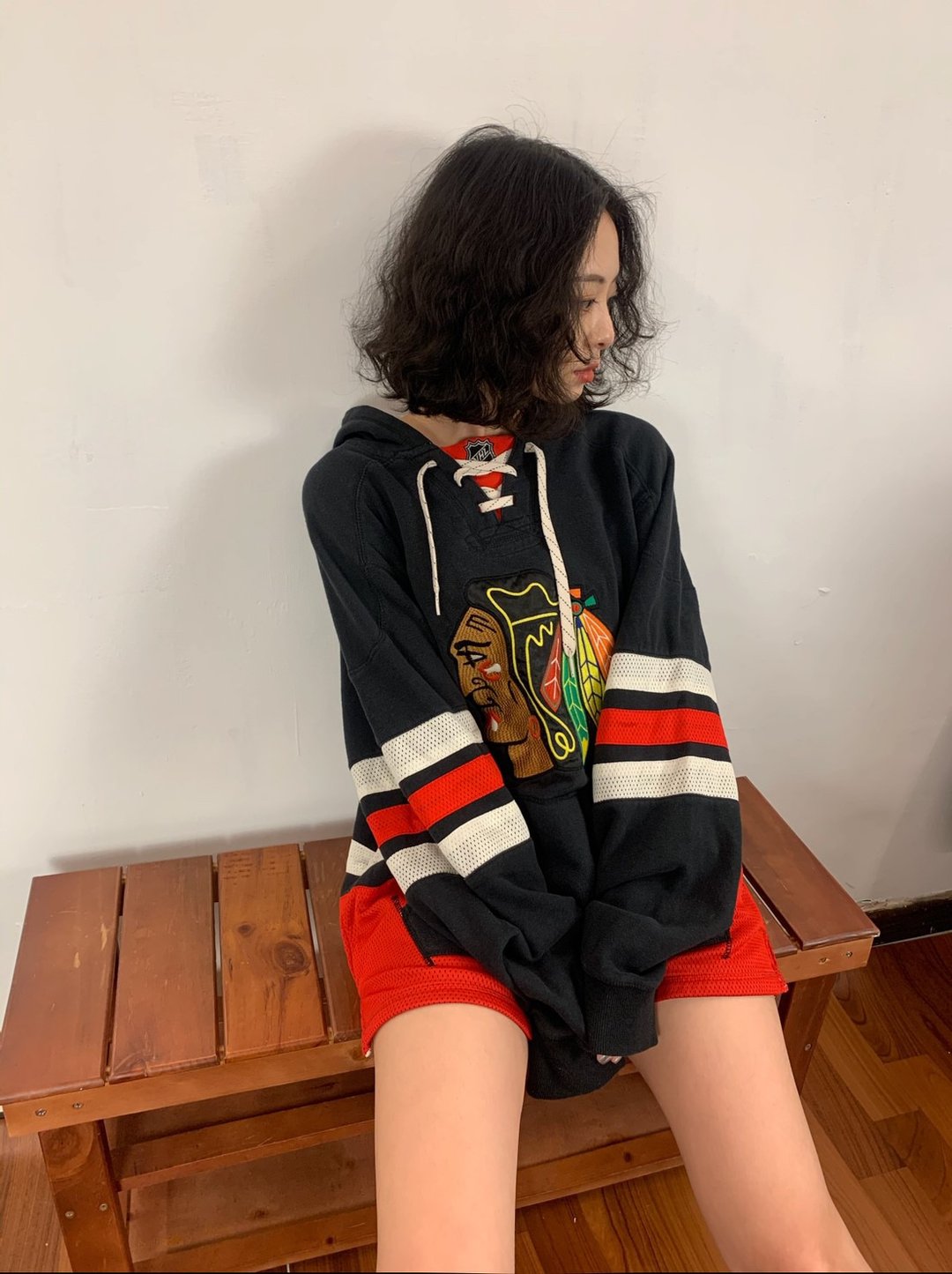 Chicago Blackhawks NHL 芝加哥黑鹰 Pullover Sweatshirt 古着 - 男装上衣/T 恤 - 棉 黑色