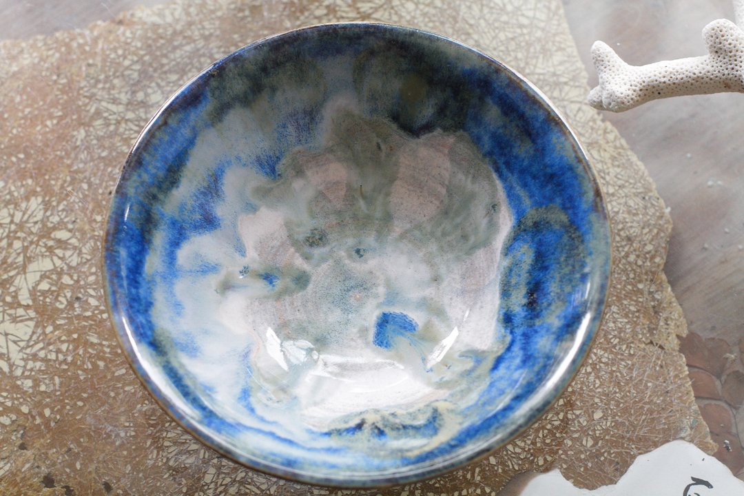 手拉坏绝美蓝色调陶碗/陶盘1 - 碗 - 陶 蓝色
