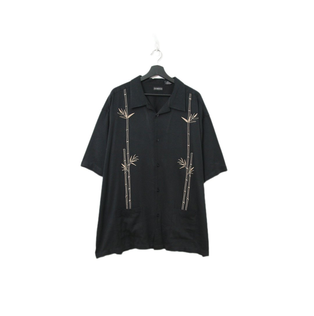 Back to Green-夏威夷衬衫 刺绣竹叶竹林 ht-01/vintage shirts - 男装衬衫 - 棉．麻 