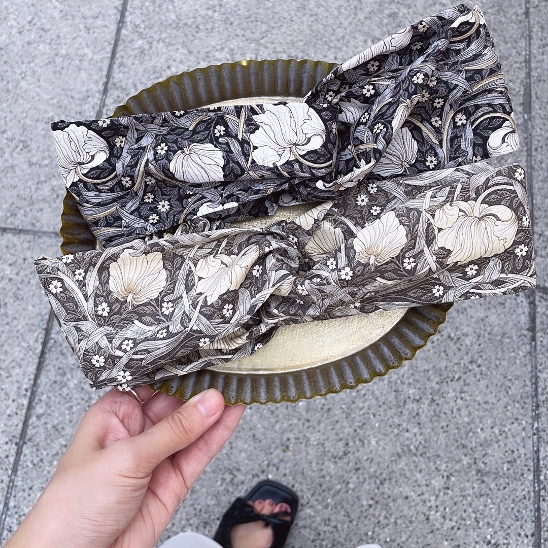 蔓 好烦小姐 发带 日本限量布料 - 发饰 - 棉 黑色