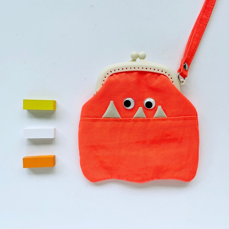萤光系妖怪们/塑料口金零钱包/加大款 - 零钱包 - 其他材质 橘色