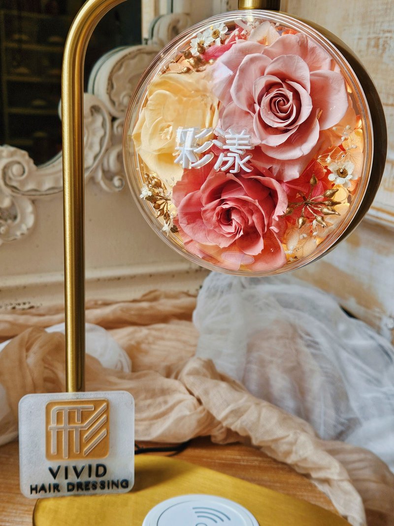 【日本永生花】无线手机充电夜灯 定制化 商店意象设计 开幕 生日 - 灯具/灯饰 - 植物．花 