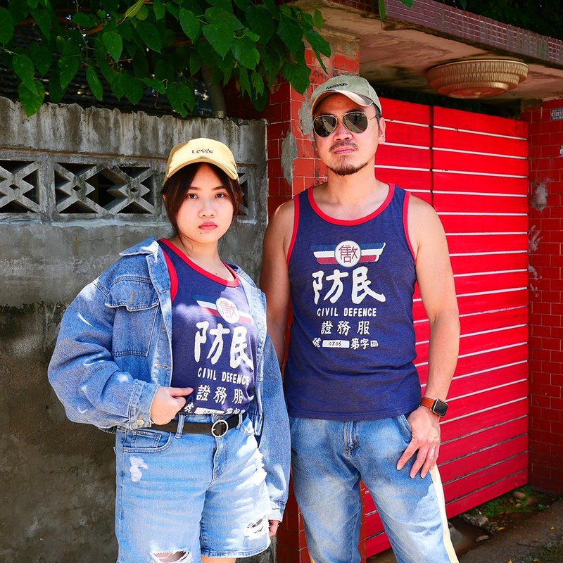 复古背心 吊嘎 /民防-(2022春夏限量) 男女同款 - 男装背心 - 棉．麻 