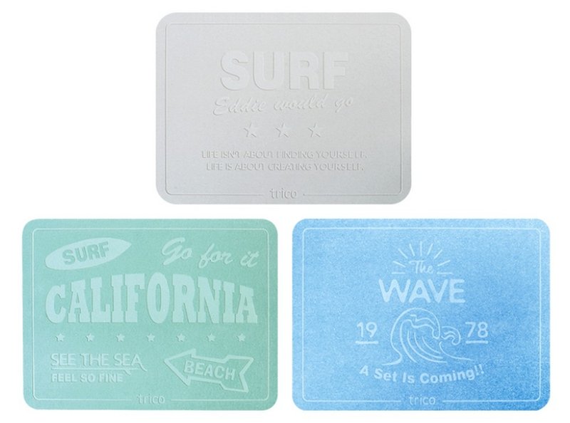 日本trico meets SURF瞬吸圭藻土地垫(蓝/绿/灰) - 地垫/地毯 - 其他材质 多色