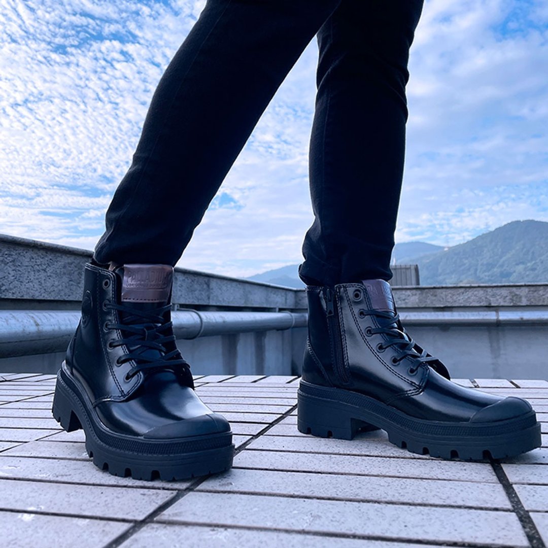 PALLADIUM PALLABASE周年庆皮革法式军靴97181 - 女款休闲鞋 - 其他材质 多色