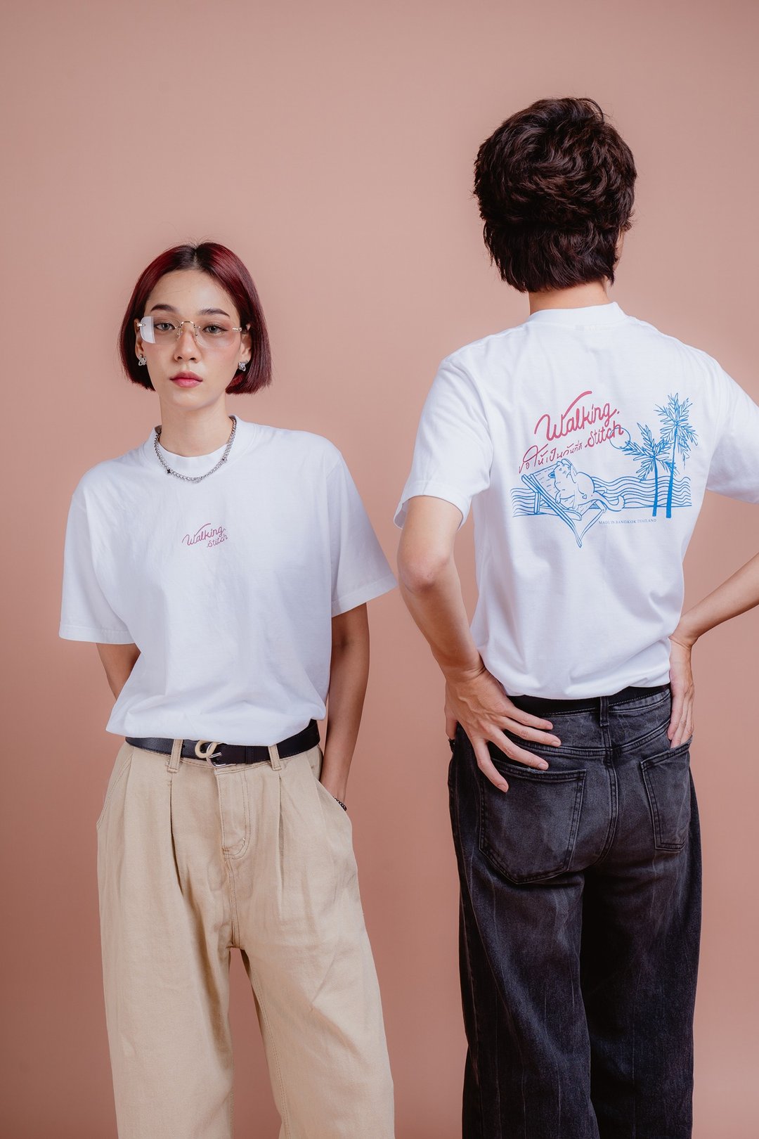 Walking Stitch : Kew-Lew T-Shirt : T恤 - 女装 T 恤 - 棉 白色