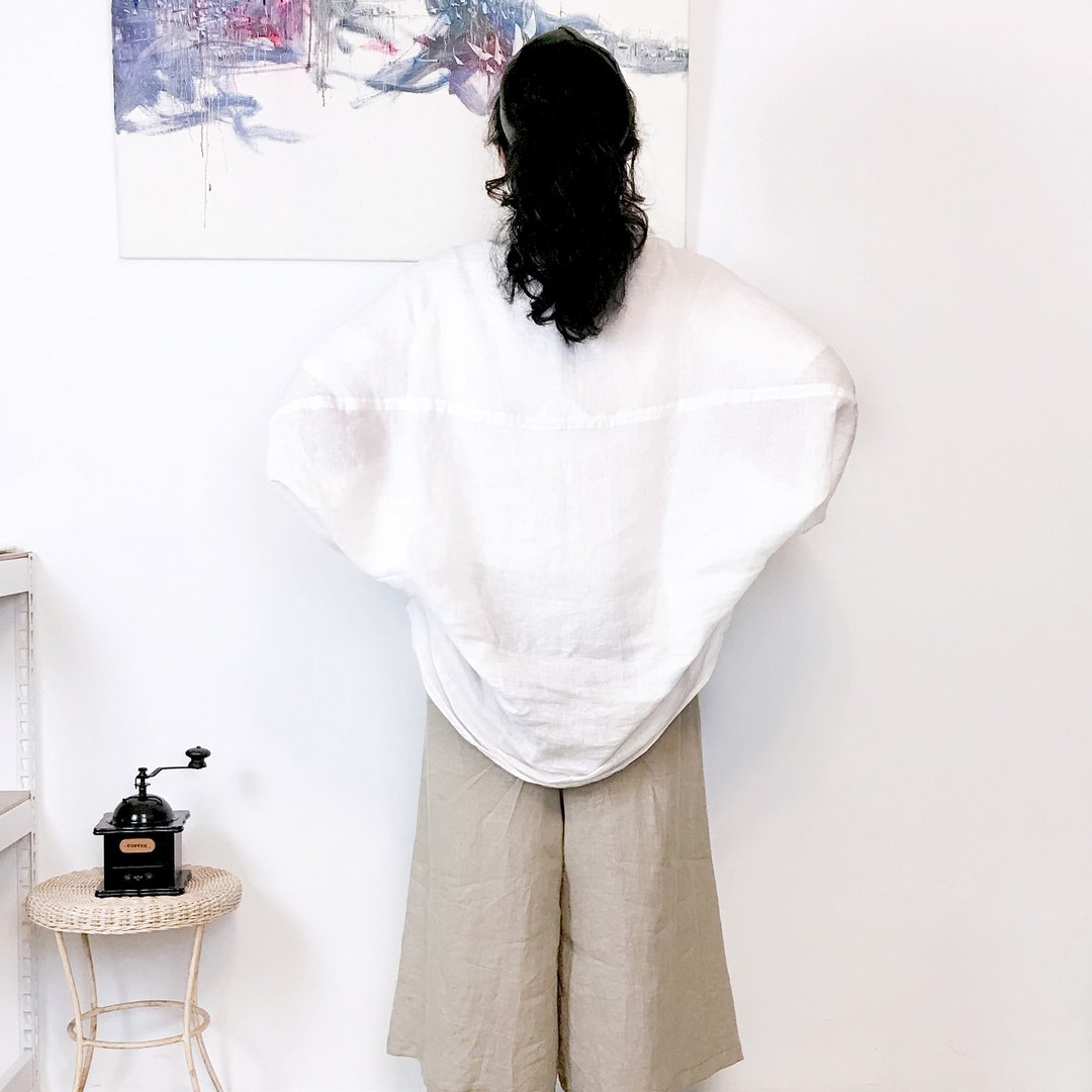 【 罩衫 01】飞鼠袖罩衫/两种穿法/45色 - 女装休闲/机能外套 - 棉 白色