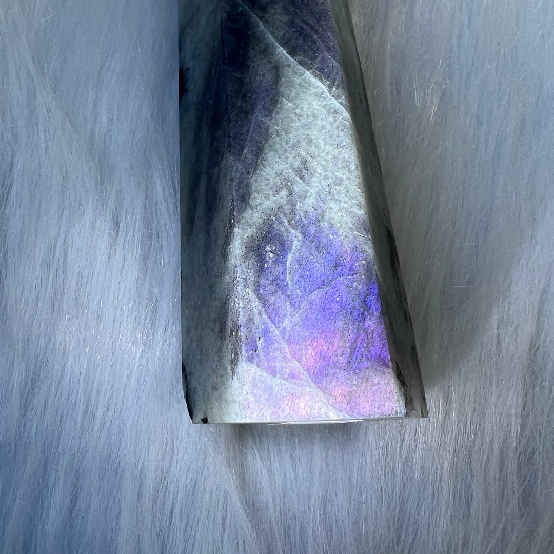 紫光拉长石柱 | 水晶 | 水晶柱 | 水晶摆件 - 摆饰 - 水晶 灰色