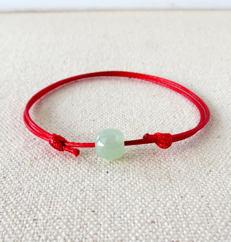 本命年【幸运路路通】翡翠韩国蜡线手链*TF2-05*招财、防小人 - 手链/手环 - 宝石 绿色