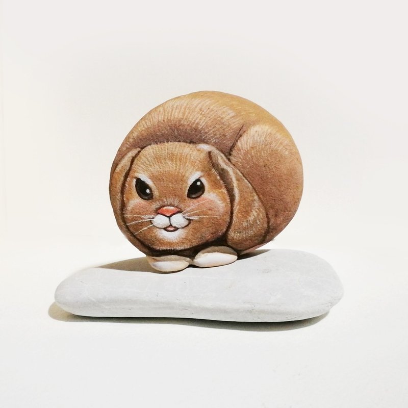 Turtle stone painting original art. - 玩偶/公仔 - 石头 橘色