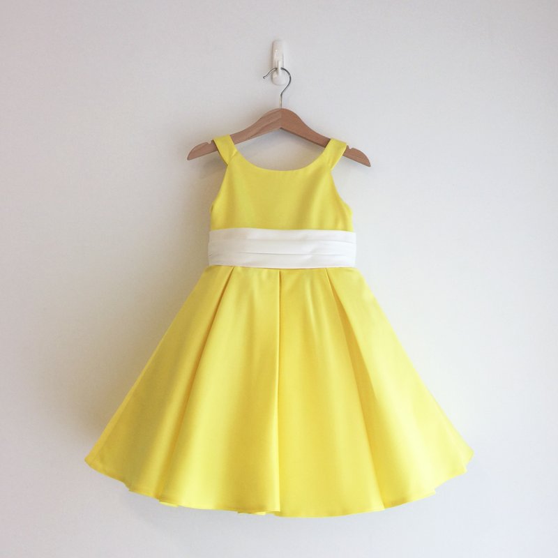 亮黄缎面小礼服 - 其他 - 聚酯纤维 黄色