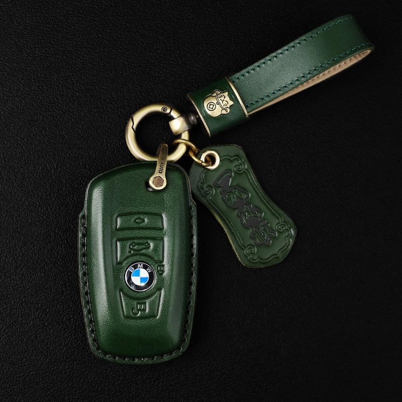BMW宝马M3/5系x127 汽车钥匙包皮套 意大利进口植鞣牛皮 绿色 - 钥匙链/钥匙包 - 真皮 绿色
