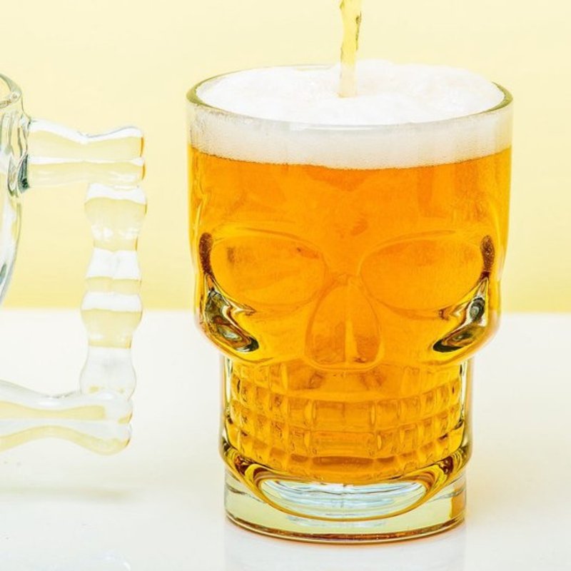 骷髅头啤酒杯 - 酒杯/酒器 - 玻璃 透明