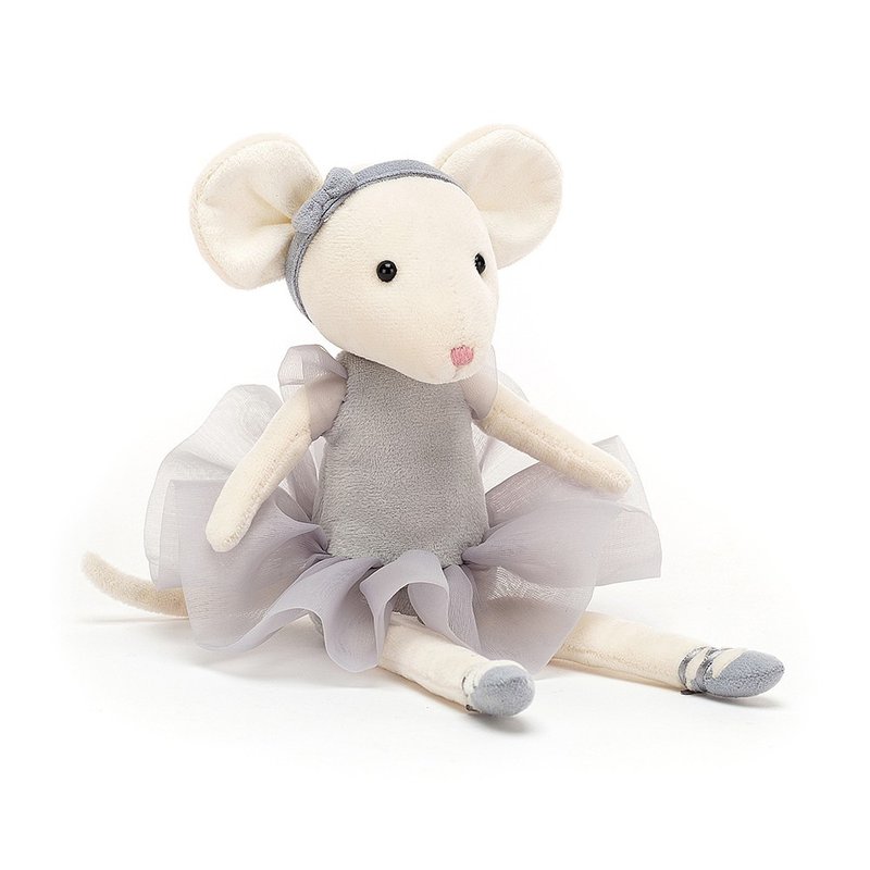 Jellycat Pirouette Mouse Pebble 小老鼠 24cm - 玩偶/公仔 - 聚酯纤维 白色