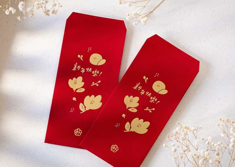一路发一路花 设计款雾金红包袋 - 5入组 - 红包/春联 - 纸 红色
