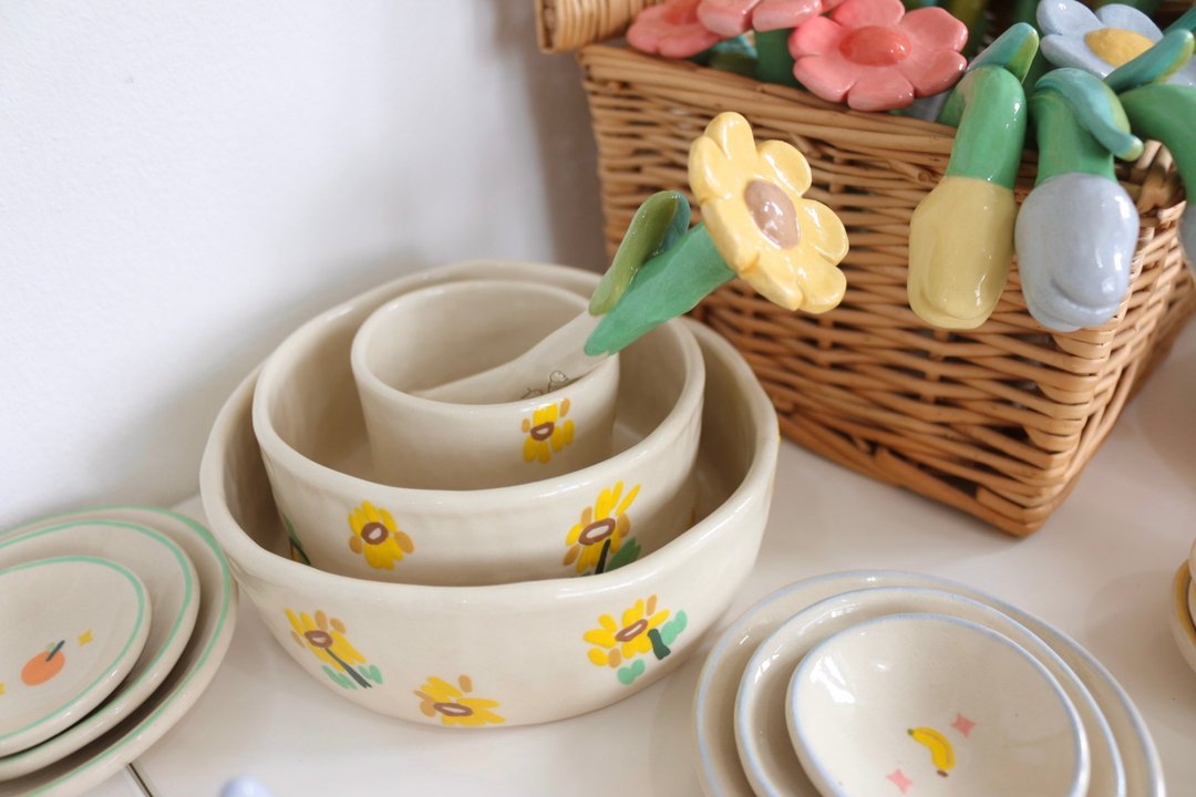 Ceramic Bowl Collection Sunflower - 花瓶/陶器 - 陶 黄色