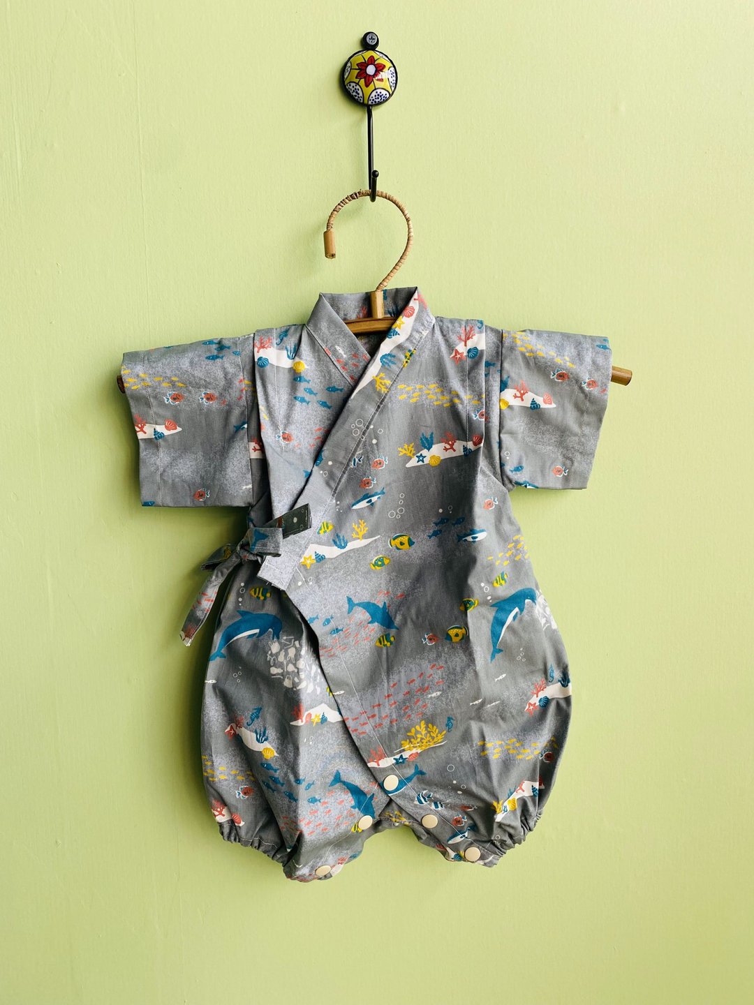 Baby Jinbei Japanese style Jinbei 70cm - 包屁衣/连体衣 - 棉 灰色